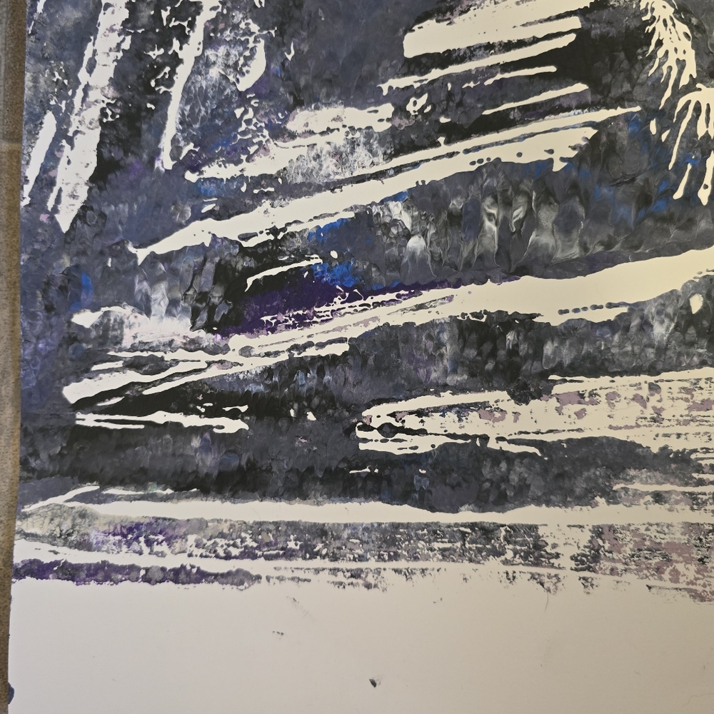 2 HANDCRAFTED Abstract Feather Painting HANDPAINTED HANDMADE Framed Wall Art - Picture 17 of 17